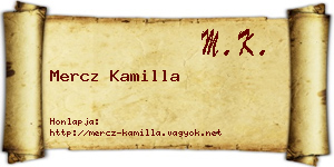 Mercz Kamilla névjegykártya